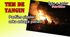 Parfüm yüklü tır tamamen yandı