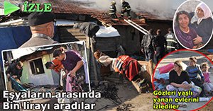 Yangında çocuklarını alevlerin arasından aldılar