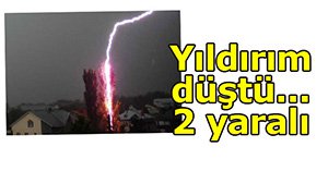 Ağaca yıldırım düştü, iki kişi yaralandı