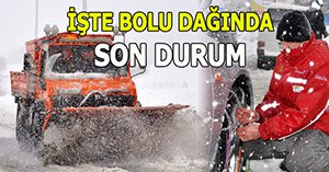 Bolu Dağı kar yağışıyla savaşıyor
