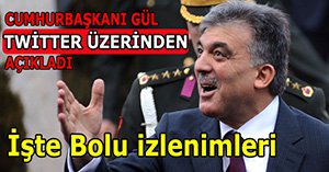 Cumhurbaşkan'ı Gül'ün Bolu izlenimleri