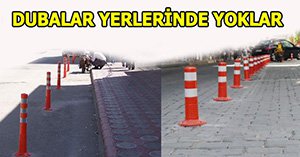 Cumhuriyet Caddesi'nde dubalar kaldırıldı...