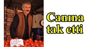 Domatesleri sıkılınca canına tak etti...
