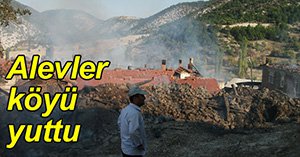 Göynük'te bir köy tamamen yandı...