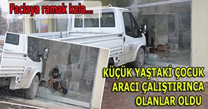 Kamyonet dükkana girdi...