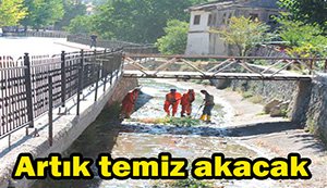 Mudurnu deresi temizleniyor..