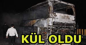 Otobüs alev alev yandı...