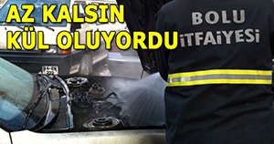 Tabaklar mahallesinde araç yangını