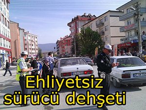 Ehliyet almadan kadına çarptı