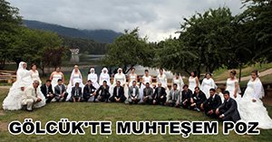 GÖLCÜK BU KADAR GELİN VE DAMADI BİR ARADA GÖRMEDİ