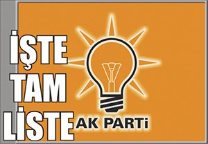 İŞTE AK PARTİNİN MECLİS ADAYLARI