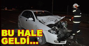 Kamyona arkadan çarptı