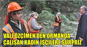 Orman işçisi kadınlara çiçekli kutlama