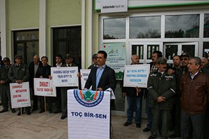 Orman muhafaza memurlarından protesto