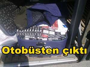 Otobüsle sigara kaçakçılığına polis engeli