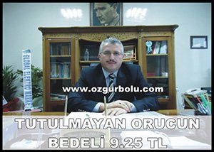 TUTULMAYAN ORUCUN BEDELİ 9.25 TL