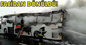 YOLCU OTOBÜSÜ ALEV ALEV YANDI!