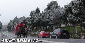 ABANT BEYAZ GELİNLİĞİNİ GİYDİ