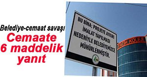 BELEDİYE'DEN CEMAATE JET AÇIKLAMA