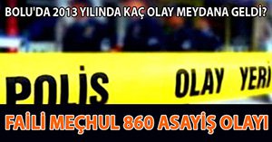 BOLU'DA 2013 YILINDA KAÇ OLAY MEYDANA GELDİ?