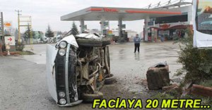 JANDARMAYA ÇARPMAMAK İÇİN TAKLA ATTI!