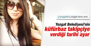 KÜFÜRLÜ TWİTE YOZGAT BELEDİYESİNDEN TARİHİ AYAR!