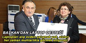 MUHTARLARA LAPTOPLARI DAĞITILDI
