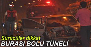 OTOMOBİL TÜNELİN İÇİNDE YANDI