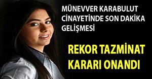 REKOR TAZMİNAT KARARI...