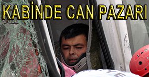 TIR, KAMYONA ARKADAN ÇARPTI!