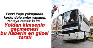 YOLCU OTOBÜSÜ KENT MERKEZİNDE REFÜJE DALDI...