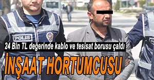 BAKIR KABLO HIRSIZI SUÇÜSTÜ YAKALANDI