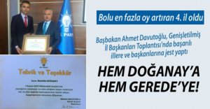 BAŞBAKAN BOLU'NUN BAŞARISINI TAÇLANDIRDI!