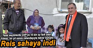 BAŞKAN YILMAZ SAHAYA İNDİ...