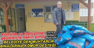 BELEDİYEDEN MUHTARLIK BİNALARINA KÖMÜR DESTEĞİ