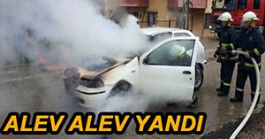 BOLU'DA SEYİR HALİNDEKİ OTOMOBİL YANDI