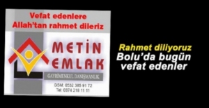 BOLU'DA VEFAT EDENLER - 02 EKİM CUMA