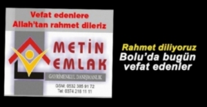 BOLU'DA VEFAT EDENLER - 3 EKİM PAZAR