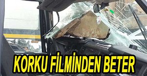 DOZERİN KEPCESİ CAMDAN İÇERİYE GİRDİ