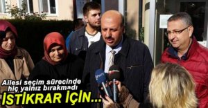 ERCOŞKUN OY KULLANMAYA AİLESİYLE BİRLİKTE GELDİ