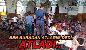 İDDİA UĞRUNA 4 METREDEN ATLADI, BACAKLARINI İNCİTTİ