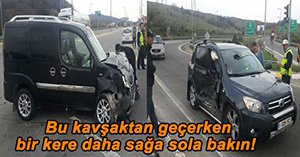 İKİ ARAÇ KAFA KAFAYA ÇARPIŞTI