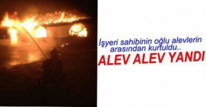 LASTİK TAMİRHANESİ ALEV ALEV YANDI