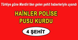 MARDİN'DE POLİSE HAİN PUSU : 4 ŞEHİT!