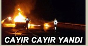 OTOMOBİL ALEV ALEV YANDI