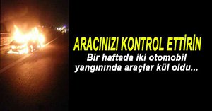 OTOMOBİL SEYİR HALİNDEYKEN YANDI