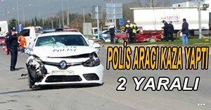 POLİS ARACI KAMYONET İLE ÇARPIŞTI...
