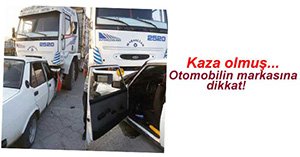 ŞAHİNLE KAMYON KAFA KAFAYA ÇARPIŞTI