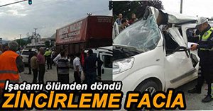 SANAYİ KAVŞAĞI'NDA 5 ARAÇ BİRBİRİNE GİRDİ