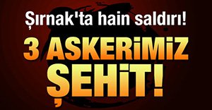 ŞIRNAK'TA ÜÇ ŞEHİT DAHA!